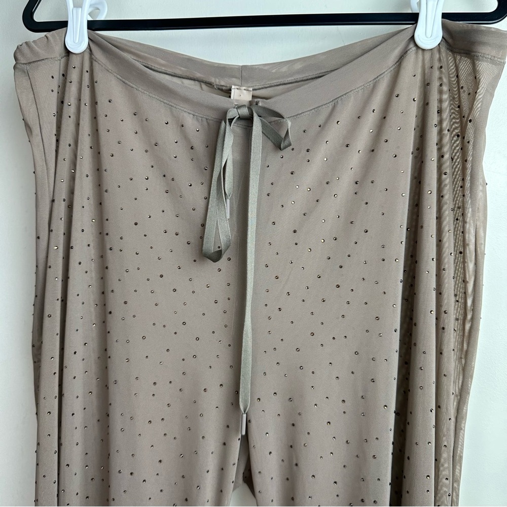 SKIMS Desert Brown/TanMesh Sparkling Rhinestones Drawstring Coverup Pants NWT 3X - Picture 7 of 16